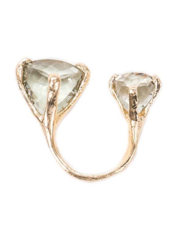 Unearthen Double Spectra Ring with Green Amethyst Unearthen Double Spectra Ring with Green Amethyst