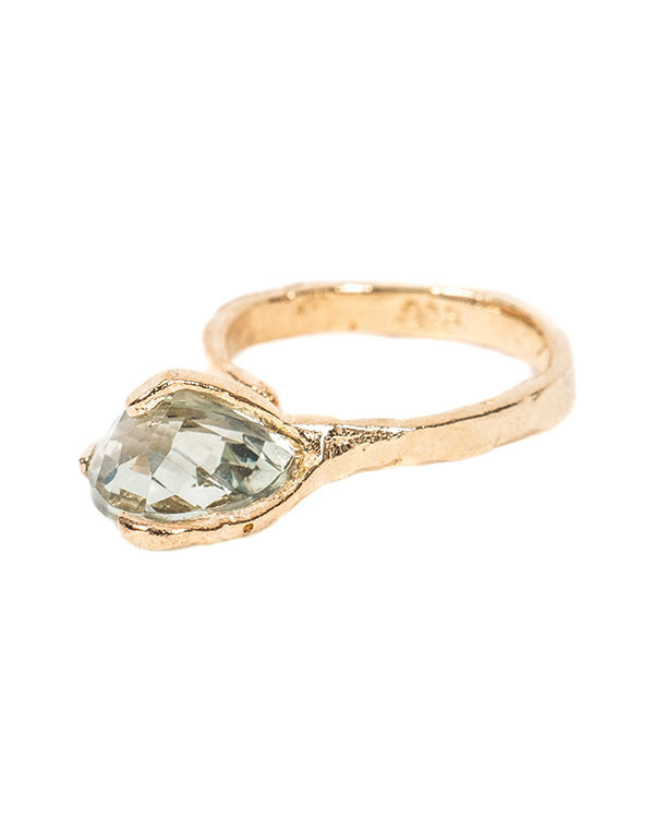 Unearthen Mini Spectra Ring with Green Amethyst Unearthen Mini Spectra Ring with Green Amethyst