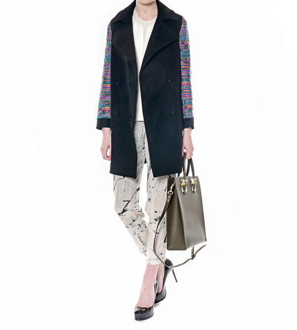 Calla Overcoat with Tweed Sleeves Calla Overcoat with Tweed Sleeves