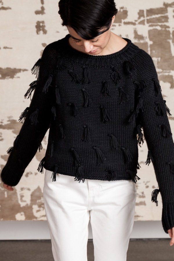 Apiece Apart Luluc Fringe Sweater | black Apiece Apart Luluc Fringe Sweater | black