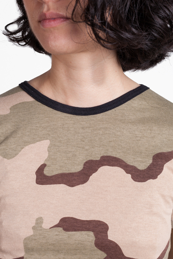 Edith A. Miller Combo Crew Tee-Camo Edith A. Miller Combo Crew Tee-Camo
