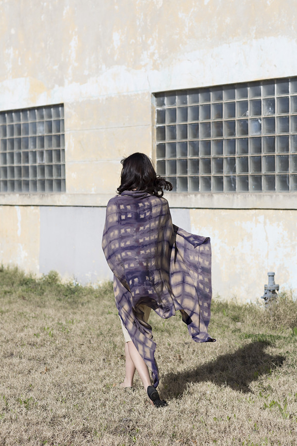 Miranda Bennett Cities & Villages Washed Silk Shibori Wrap Miranda Bennett Cities & Villages Washed Silk Shibori Wrap