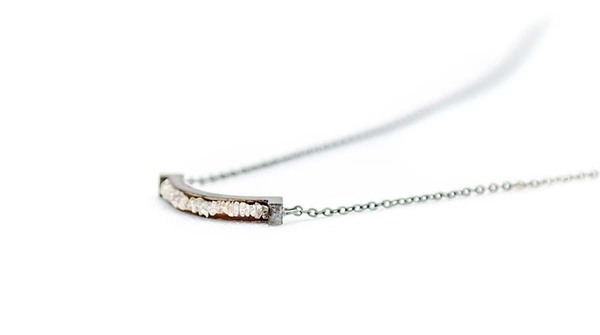 E.M. Blackened Gold and Crushed Diamond Necklace E.M. Blackened Gold and Crushed Diamond Necklace