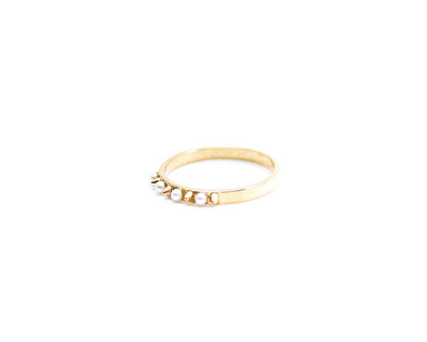 E.M. Gold Spike and Pearl Ring E.M. Gold Spike and Pearl Ring