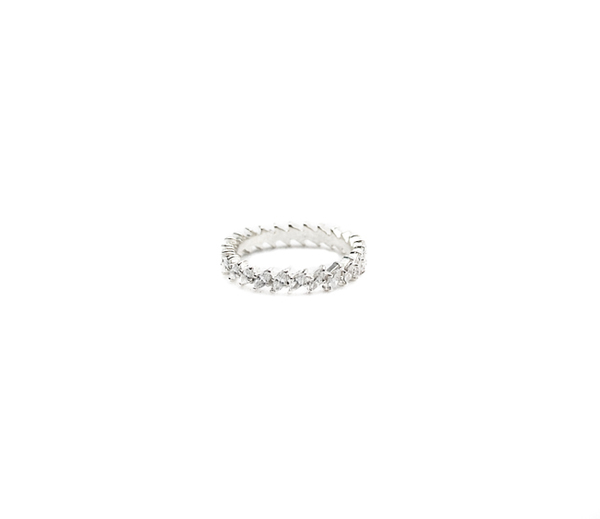 E.M. Silver Crown Eternity Band with Clear Stones E.M. Silver Crown Eternity Band with Clear Stones