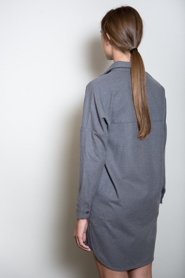 BLQ Basiq Wool Long Sleeve Button Down Dress BLQ Basiq Wool Long Sleeve Button Down Dress