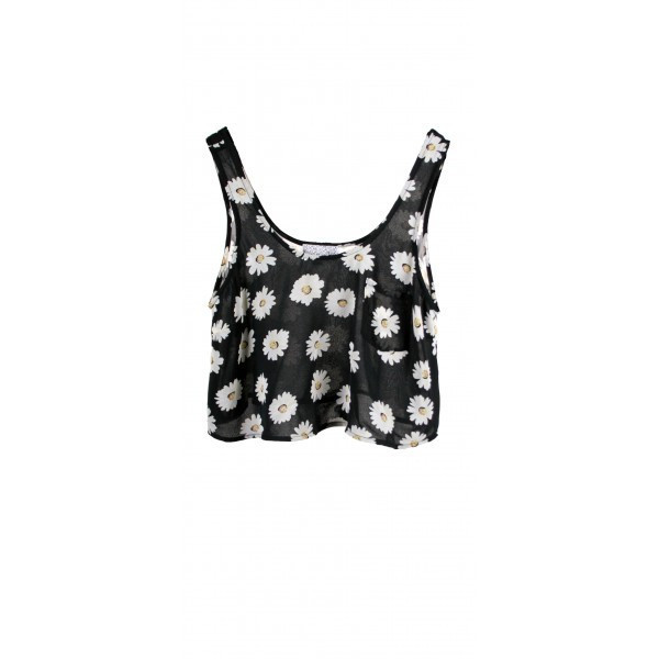 Lucca Couture Floral Crop Top Lucca Couture Floral Crop Top