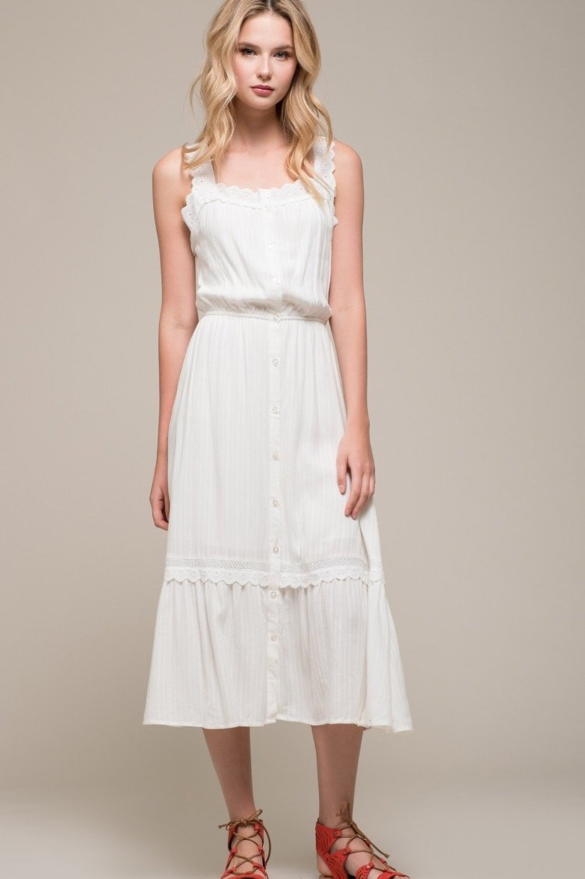 moon river button front dress