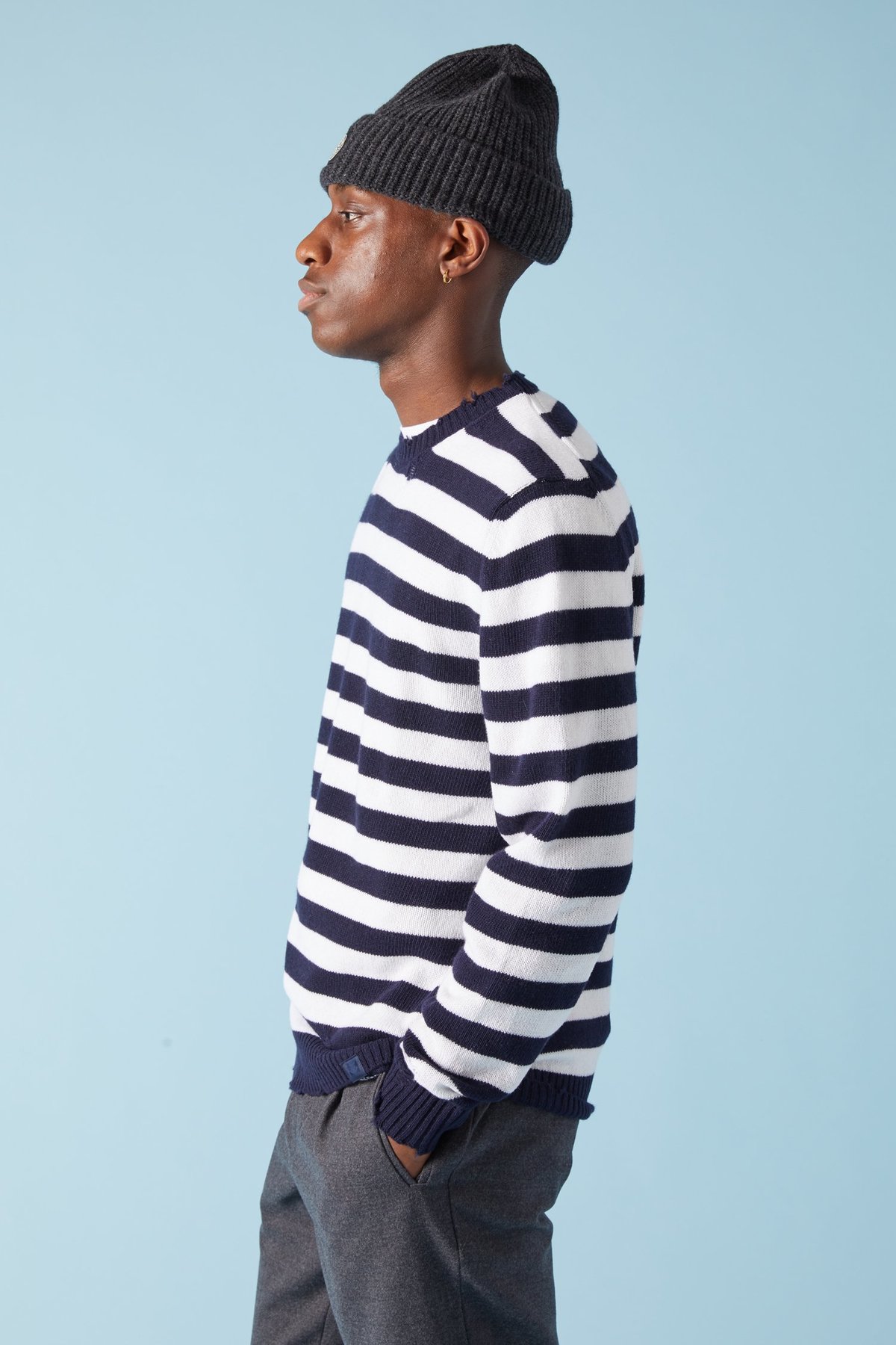 paul and shark striped beanie