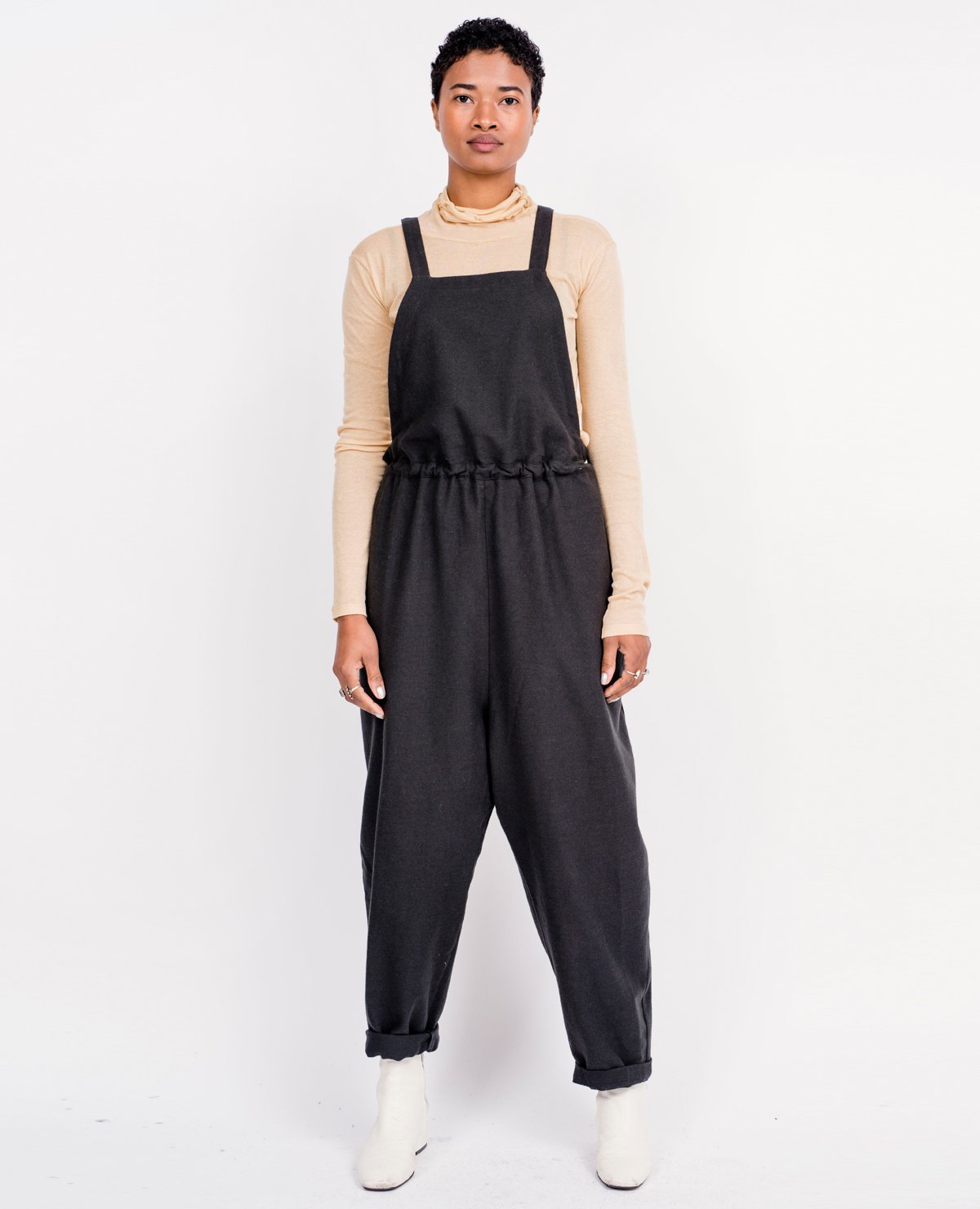 black crane overalls