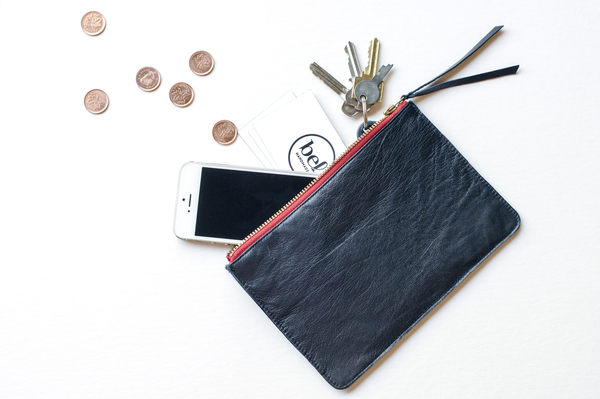 Bel Handmade 7" Zip Pouch - Navy Bel Handmade 7" Zip Pouch - Navy