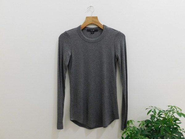 Red 23 Charcoal Long Sleeve Rib Tee Red 23 Charcoal Long Sleeve Rib Tee