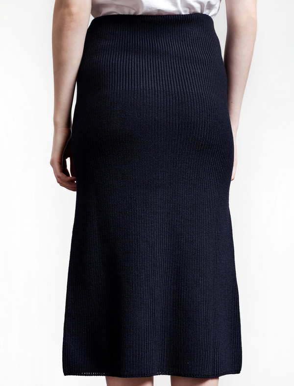 Lemaire Flared Rib Skirt Midnight Lemaire Flared Rib Skirt Midnight
