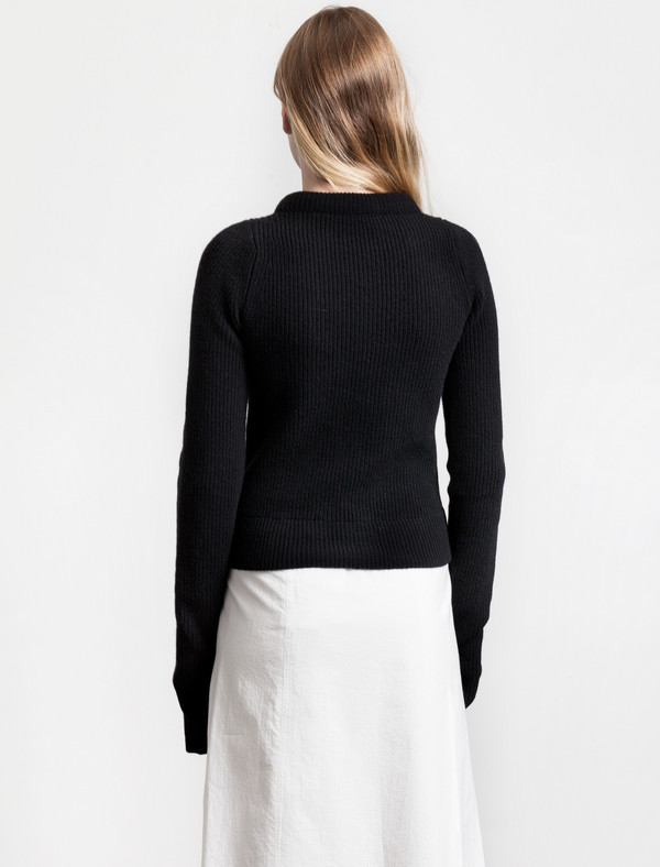 Lemaire Round Neck Rib Sweater Black Lemaire Round Neck Rib Sweater Black