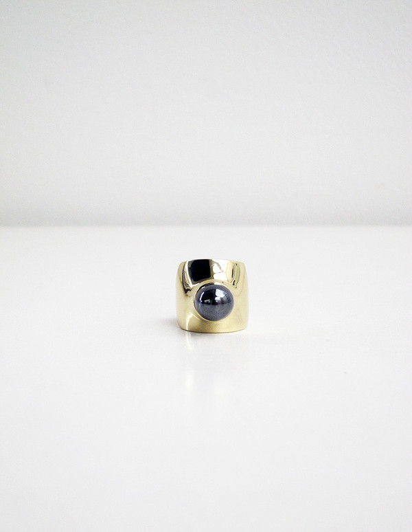 Quarry Leyron Ring, Brass/Hematite Quarry Leyron Ring, Brass/Hematite