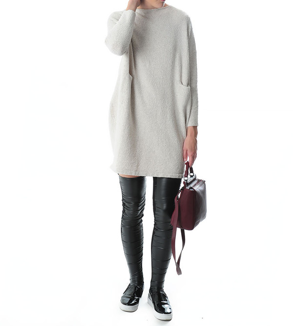 Lauren Manoogian Chalk Knit Trapezoid Dress Lauren Manoogian Chalk Knit Trapezoid Dress