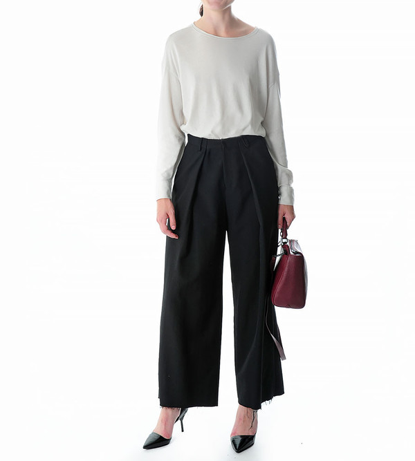 G.V.G.V. Wool Gabardine Wide Leg Trousers G.V.G.V. Wool Gabardine Wide Leg Trousers