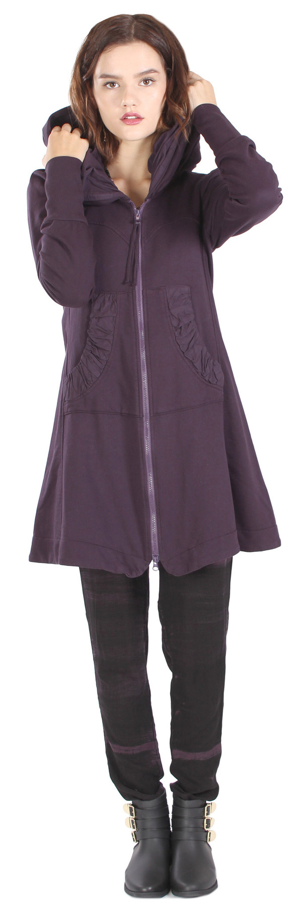 Prairie Underground Long Cloak Hoodie in Ink Pot Prairie Underground Long Cloak Hoodie in Ink Pot