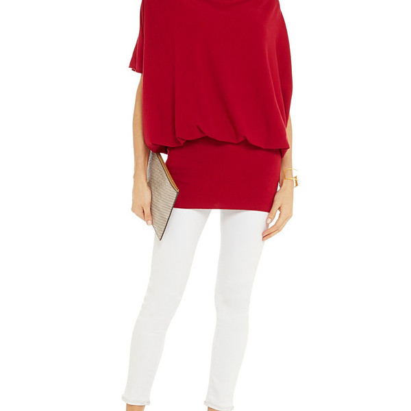 Red draped jersey tunic Red draped jersey tunic
