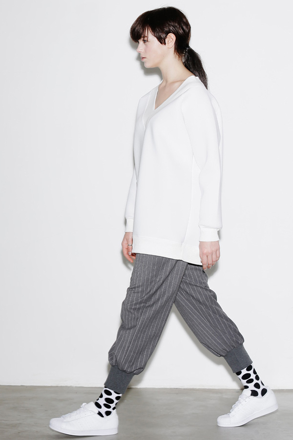 ROCKET X LUNCH Deep V Oversized Top- White ROCKET X LUNCH Deep V Oversized Top- White