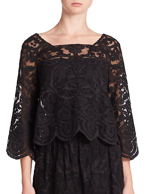 SUNO BLACK LACE TOP SUNO BLACK LACE TOP