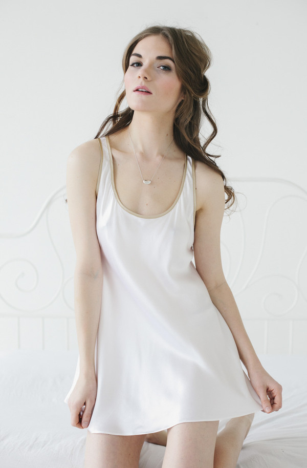 Flamingo Silk Racer Back Chemise Flamingo Silk Racer Back Chemise