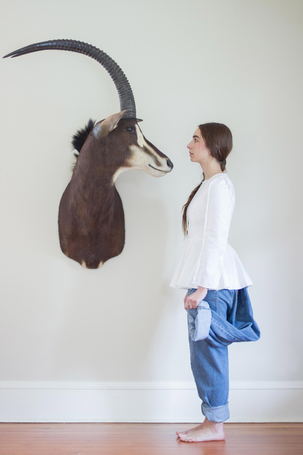 Alexa Stark Long-sleeve Denim Peplum Shirt Alexa Stark Long-sleeve Denim Peplum Shirt