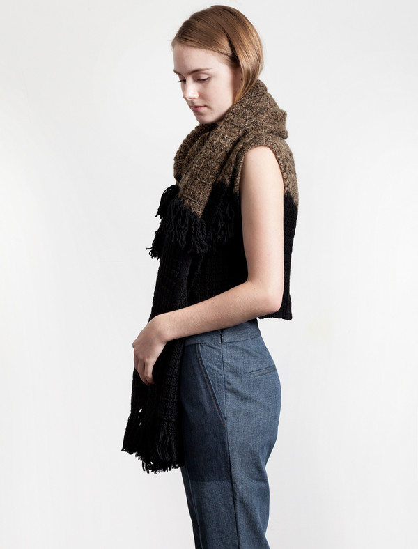 Thakoon Addition Womens Fringe Scarf Cardigan Thakoon Addition Womens Fringe Scarf Cardigan