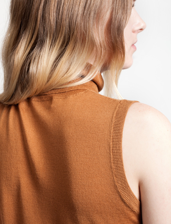 Organic by John Patrick Sleeveless Turtleneck Umber Organic by John Patrick Sleeveless Turtleneck Umber