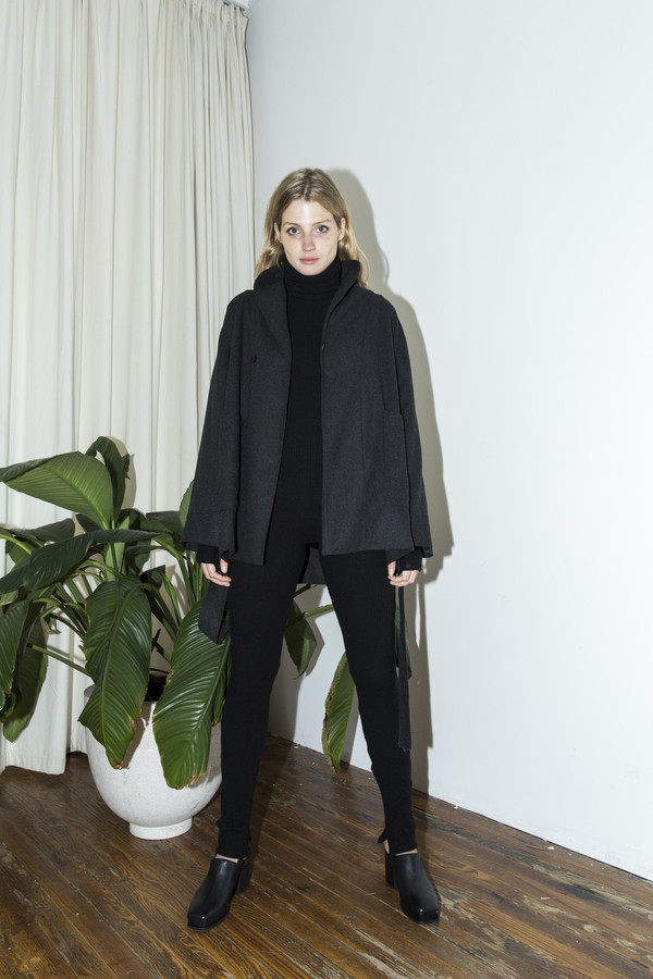 Assembly New York Grey Cropped Robe Coat Assembly New York Grey Cropped Robe Coat