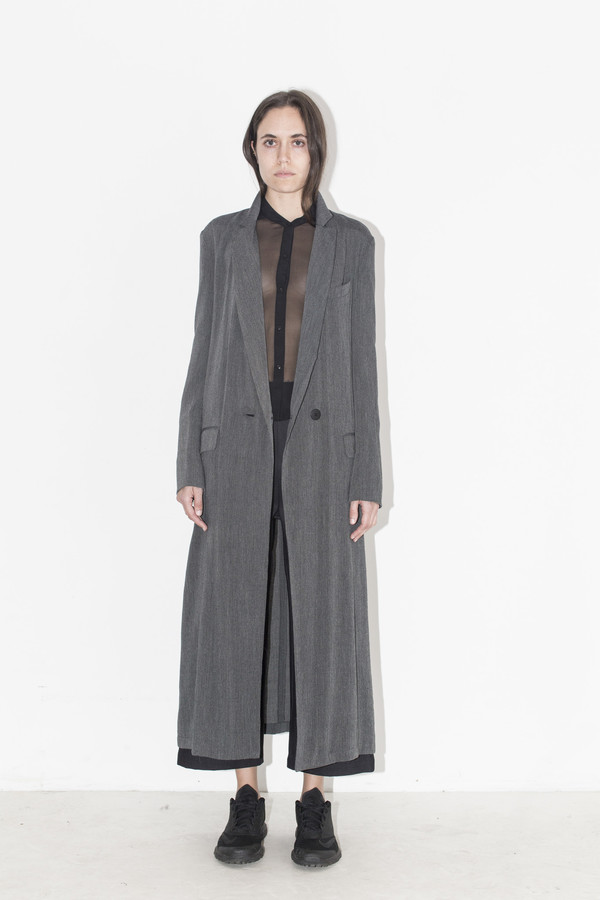 Assembly New York Grey Gauze Long Coat Assembly New York Grey Gauze Long Coat