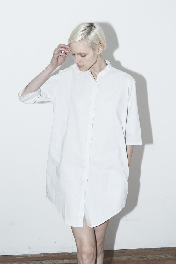 Assembly New York Pinstripe No Collar Dress Assembly New York Pinstripe No Collar Dress