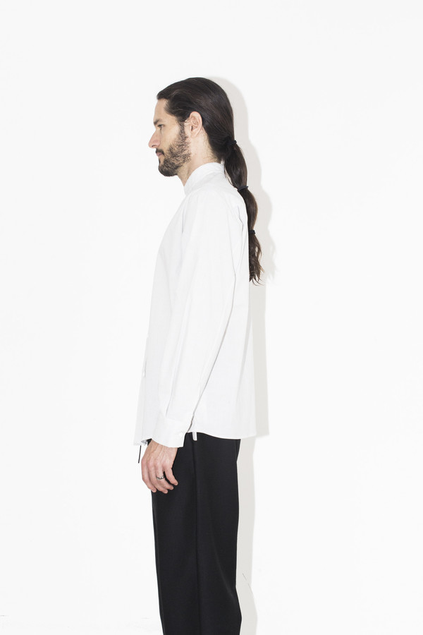 Men's Assembly New York Pinstripe No Collar Shirt Men's Assembly New York Pinstripe No Collar Shirt