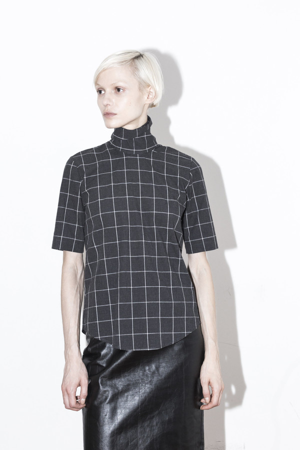 Assembly New York Plaid Reverse T Neck Assembly New York Plaid Reverse T Neck