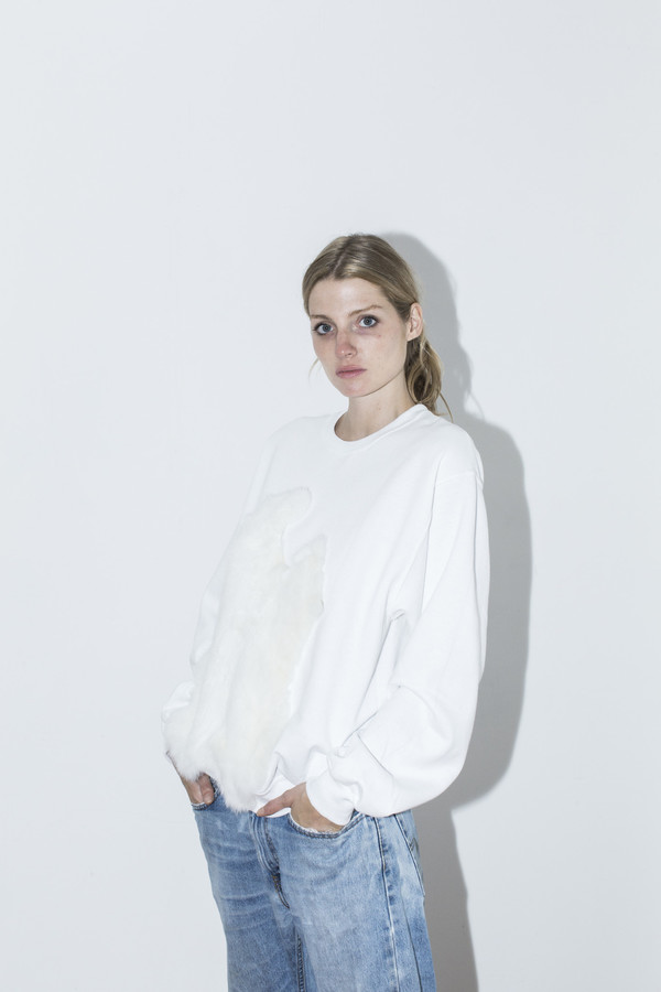 Assembly New York White Fur Sweatshirt Assembly New York White Fur Sweatshirt
