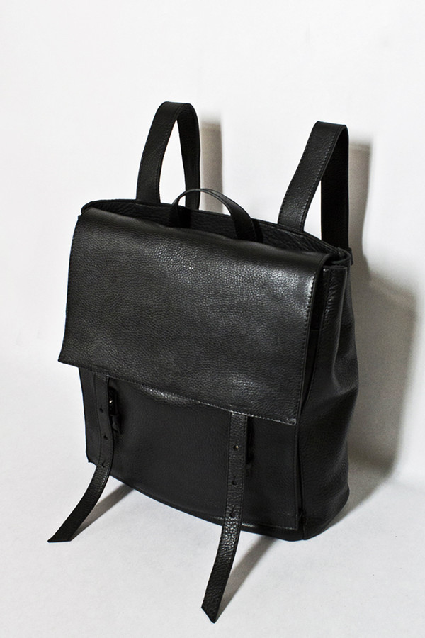 Unisex Le Bas Black Leather Harness Backpack Unisex Le Bas Black Leather Harness Backpack