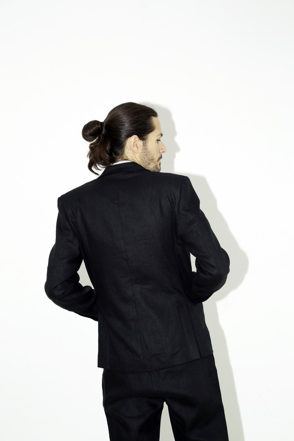 Black Linen Suit Jacket Black Linen Suit Jacket