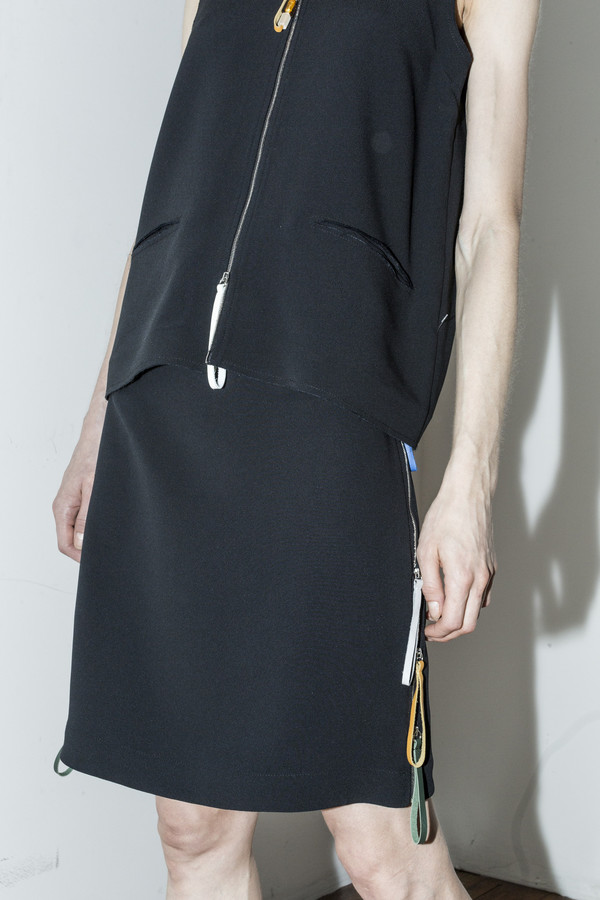 C.F. Goldman Black Zip Skirt C.F. Goldman Black Zip Skirt