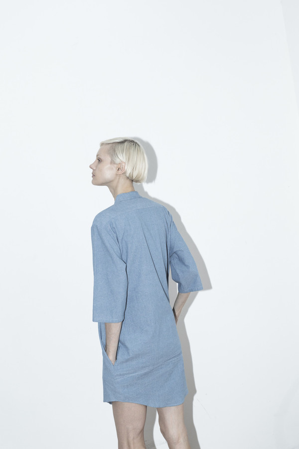 Assembly New York Chambray No Collar Dress Assembly New York Chambray No Collar Dress