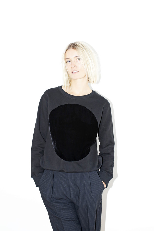 Unisex Correll Correll Velvet Circle Sweatshirt |Black Unisex Correll Correll Velvet Circle Sweatshirt |Black