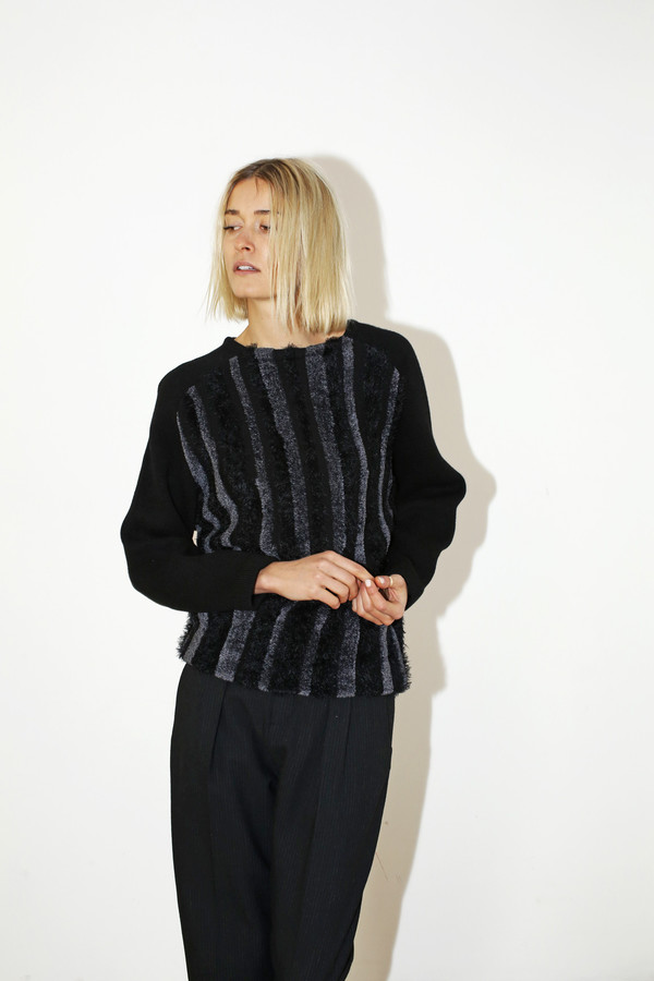 Sayaka Davis Fuzzy Stripe Sweater Sayaka Davis Fuzzy Stripe Sweater