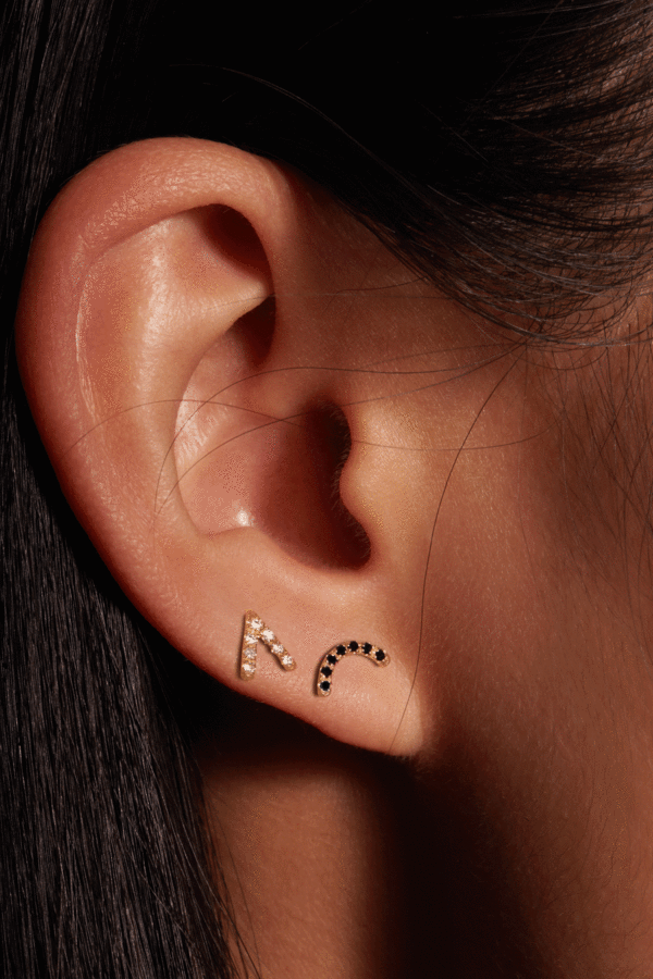 Wwake Gold Micropave Arc Earrings Wwake Gold Micropave Arc Earrings
