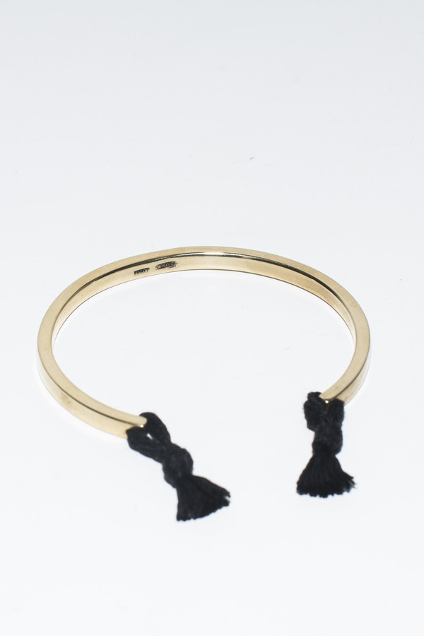 Nikolai Rose Black Knotted Cuff- Gold Tone Nikolai Rose Black Knotted Cuff- Gold Tone