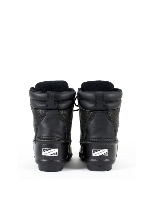 Unisex Sisii Black Leather Bean Boots Unisex Sisii Black Leather Bean Boots