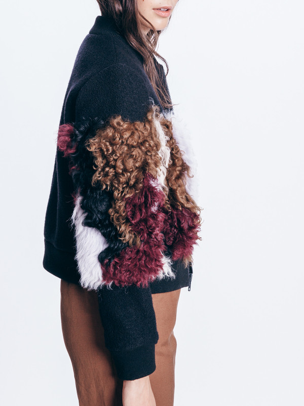 Loeffler Randall SHEARLING WOOL BOMBER Loeffler Randall SHEARLING WOOL BOMBER