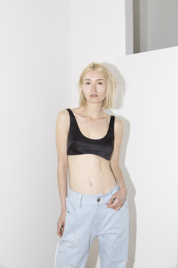 Sandy Liang Black Franny Top Sandy Liang Black Franny Top