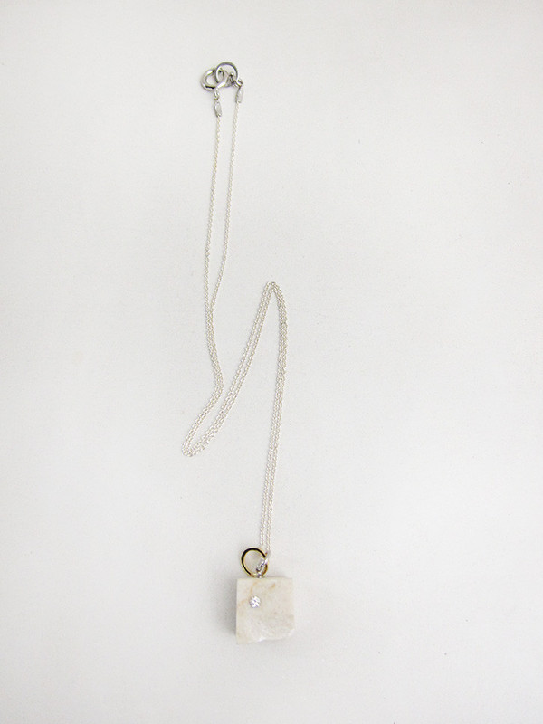 FAUX/real Tea Time Necklace, White Marble FAUX/real Tea Time Necklace, White Marble