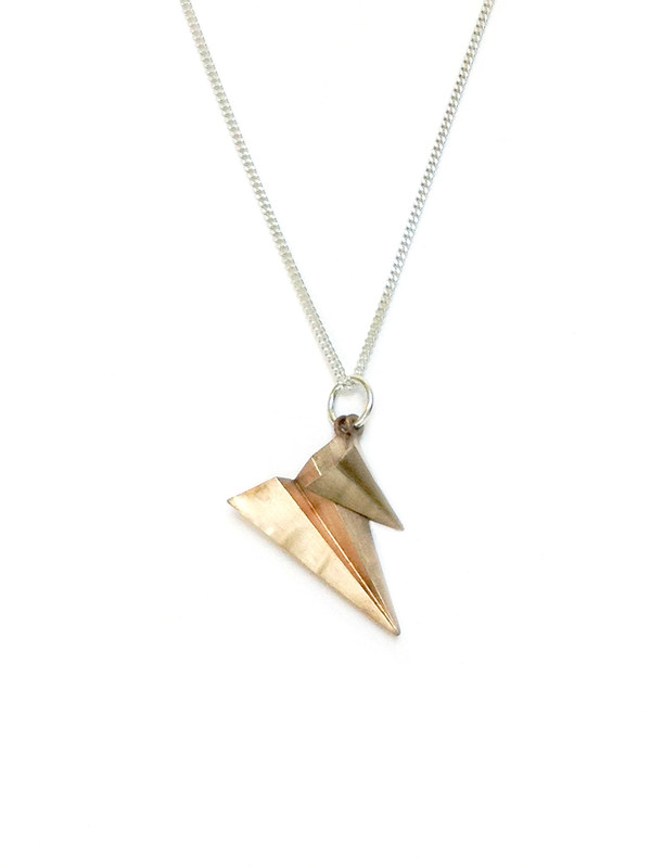 It's A Double Paper Airplane Necklace It's A Double Paper Airplane Necklace