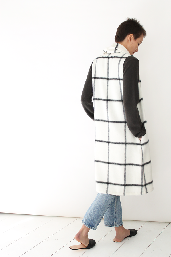 Atelier Delphine long vest coat | grid Atelier Delphine long vest coat | grid