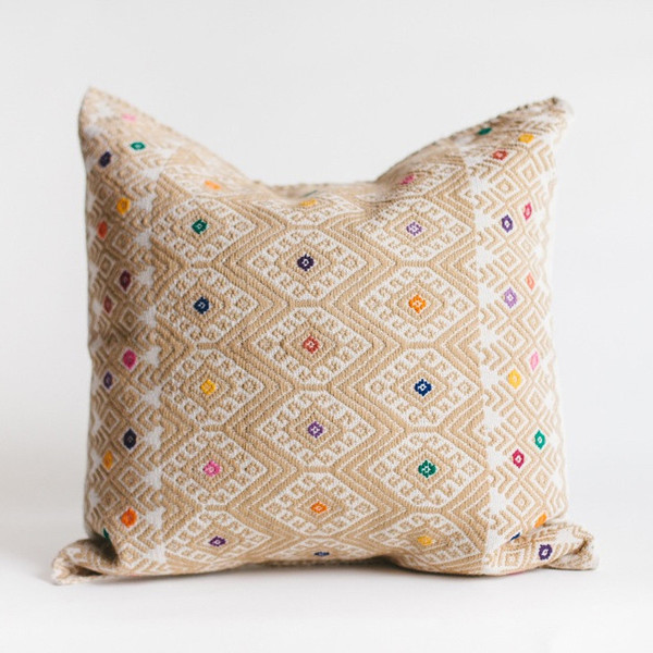 non-perishable goods Cream Mexican Woven Pillow non-perishable goods Cream Mexican Woven Pillow